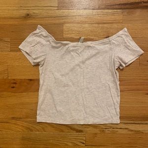 Ribbed off the shoulder crop top